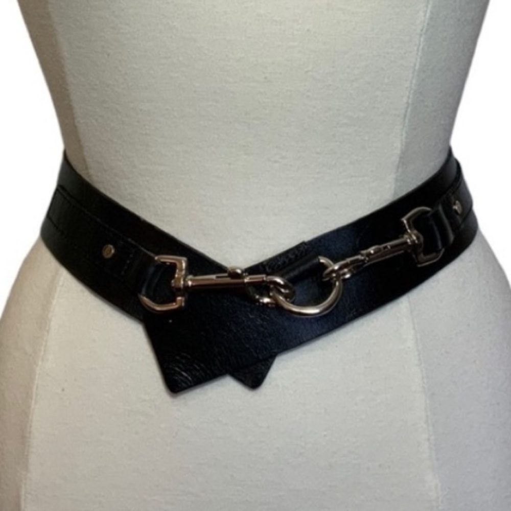 Y2K Michael Kors Black Leather Statement Belt